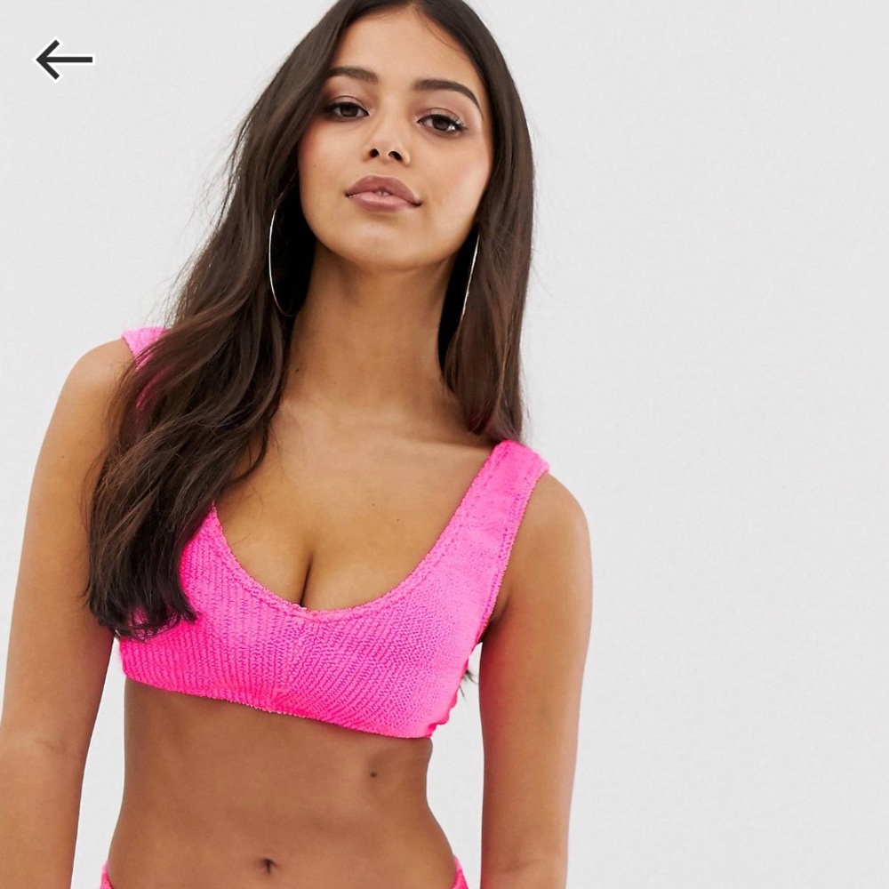 Neon pink bathing suit top